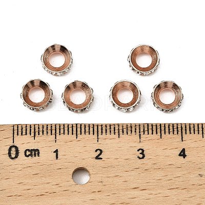 Brass Rhinestone Spacer Beads RB-A020-7mm-01RG-1