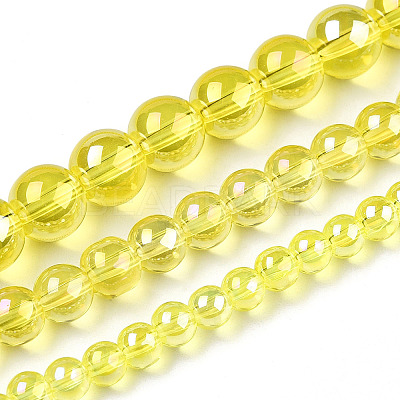 Electroplate Transparent Glass Beads Strands LS-GLAA-T032-T6mm-AB12-1