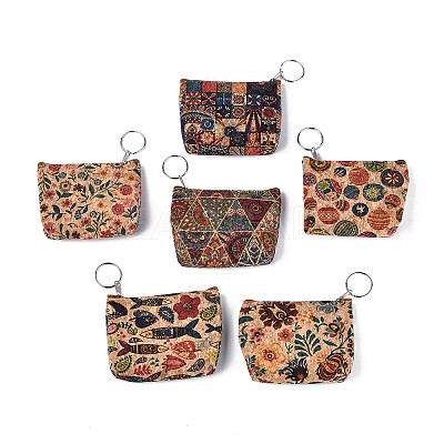 Floral Cork Wallets AJEW-N003-12-1