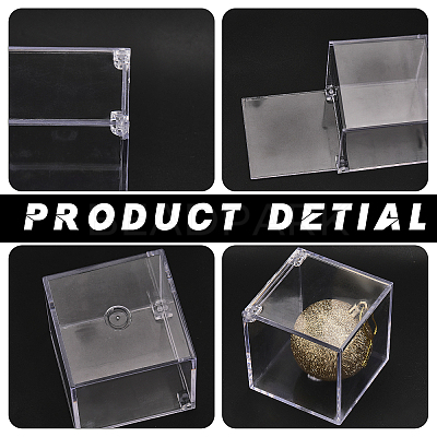 Square Transparent Plastic Candy Storage Case ODIS-WH0043-52-1