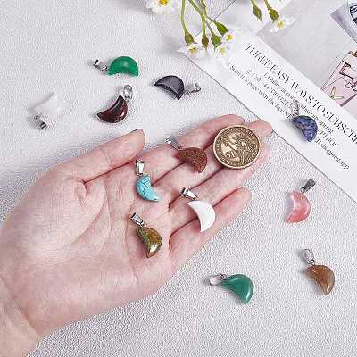 15Pcs 15 Styles Natural & Synthetic Mixed Gemstone Pendants G-SZ0002-19-1