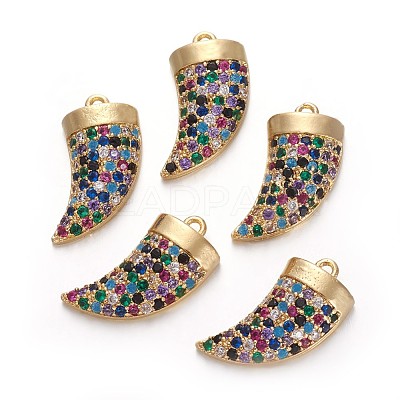 Brass Micro Pave Cubic Zirconia Pendants ZIRC-E158-05G-1