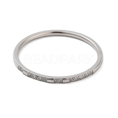 304 Stainless Steel Micro Pave Clear Cubic Zirconia Finger Rings RJEW-B068-01C-P-1