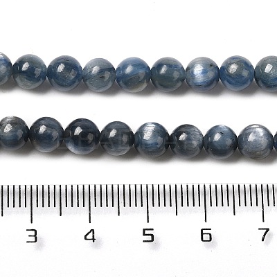 Natural Kyanite/Cyanite/Disthene Round Beads Strands G-O017-6mm-04C-1