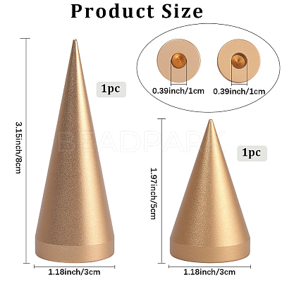 2Pcs 2 Styles Alloy Ring Display Stands RDIS-BBC0001-01G-1