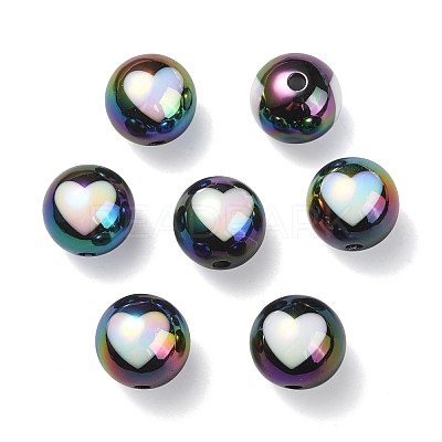 UV Plating Rainbow Iridescent Acrylic Beads X1-OACR-F004-09A-1