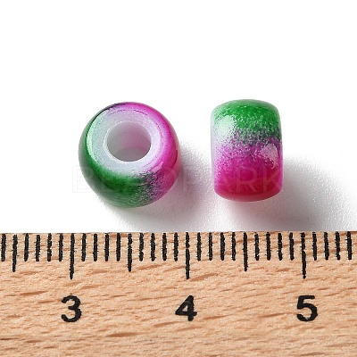 Spray Painted ABS Plastic European Beads KY-G033-02A-09-1