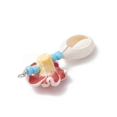 Flower Pendants PALLOY-JF03784-1