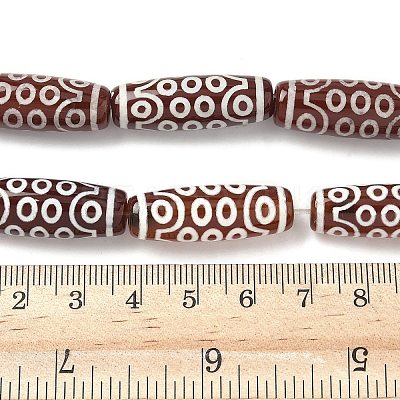 Rice Shape Tibetan Style dZi Beads Strands G-A269-A18-01-1