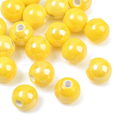 Glazed Porcelain Round Beads X-PORC-S489-10mm-10-1