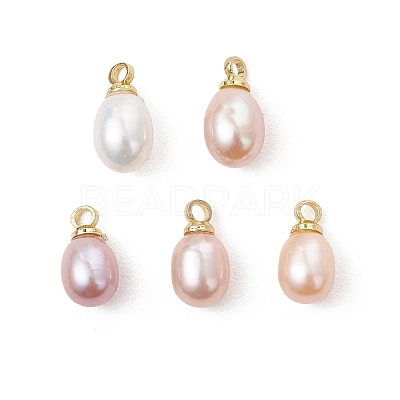 Natural Cultured Freshwater Pearl Rice Charms PALLOY-JF05124-1