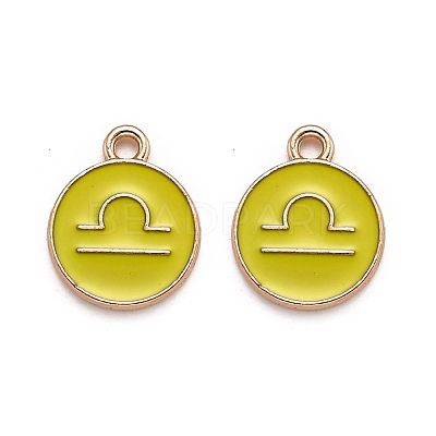 Alloy Enamel Pendants ENAM-S124-01B-14K-1