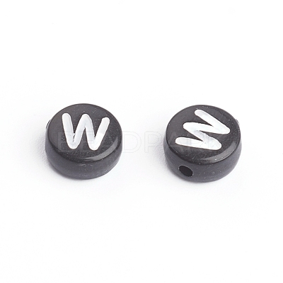 Acrylic Horizontal Hole Letter Beads X-OACR-E001-17-1