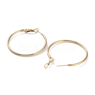 Ring 304 Stainless Steel Hoop Earrings for Women Men EJEW-B049-02D-G-1