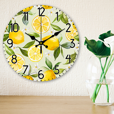 MDF Printed Wall Clock HJEW-WH0058-010-1