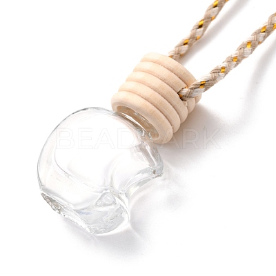 Empty Glass Perfume Bottle Pendants HJEW-C009-02-1