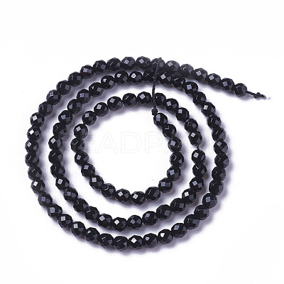 Natural Dyed & Heated Black Onyx Beads Strands G-F596-28-3mm-1