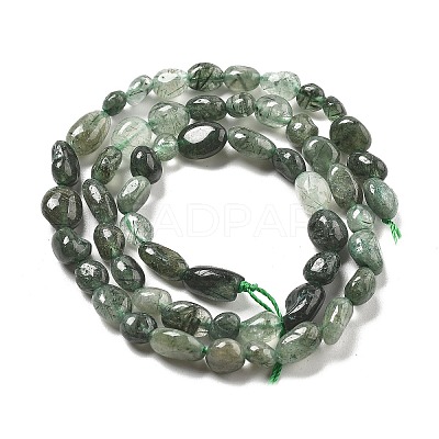 Natural Green Rutilated Quartz Beads Strands G-C179-F07-02-1