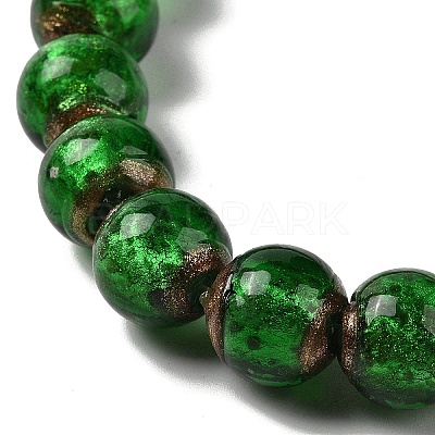 Handmade Gold Sand Lampwork Beads Strands LAMP-P062-01D-1