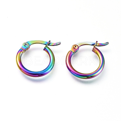 201 Stainless Steel Hoop Earrings EJEW-A063-20L-M-1