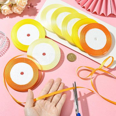 8Rolls 4 Colors Single Face Satin Ribbon OCOR-FS0001-10A-1