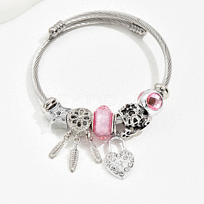 Non-Tarnish 201 Stainless Steel European Bracelet OQ8559-4-1
