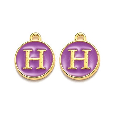 Golden Plated Alloy Enamel Charms ENAM-Q437-12H-1