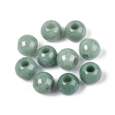 Natural Green Aventurine European Beads G-T092-14mm-12B-1
