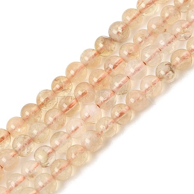 Heated Natural Citrine Bead Strands G-P466-01E-01-1
