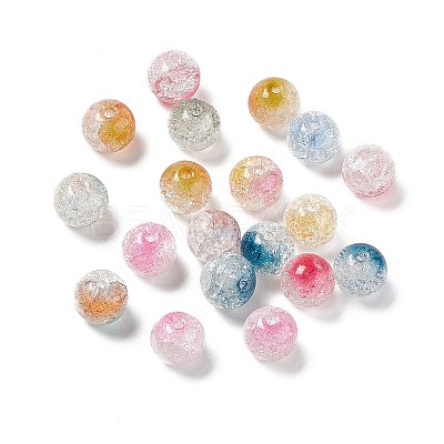 Transparent Crackle Glass Beads GLAA-P029-02-1