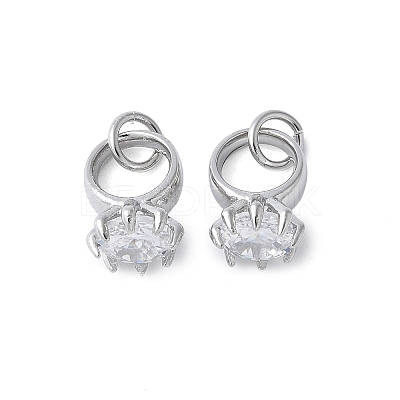 Brass Micro Pave Cubic Zirconia Charms KK-C089-02P-1