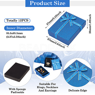 Rectangle Paper Jewelry Set Storage Boxes with Bowknot CON-TAC0014-04E-1