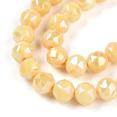 Anti-Tarnish Electroplate Glass Beads Strands X-GLAA-N010-8mm-06-1