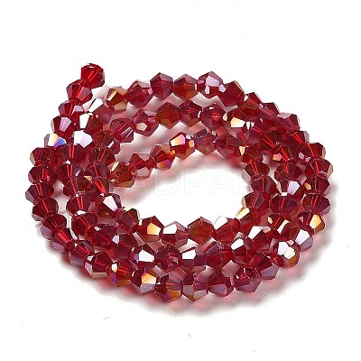 Transparent Electroplate Glass Beads Strands EGLA-A039-T3mm-B27-1