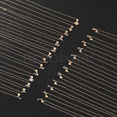 Alloy Letter Heart Pendant Necklaces for Women NJEW-FS0001-09K-1