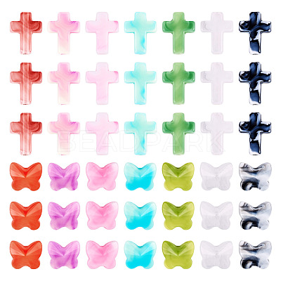 280Pcs 14 Styles Acrylic Beads OACR-TA0003-14-1