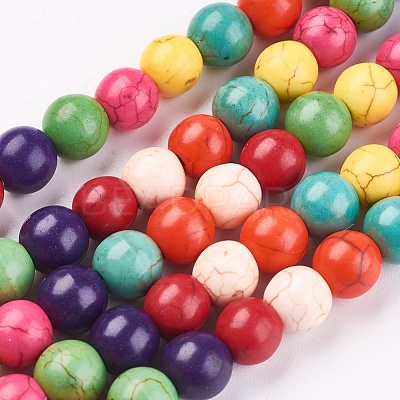 Synthetic Turquoise Beads Strands TURQ-G106-8mm-02P-1