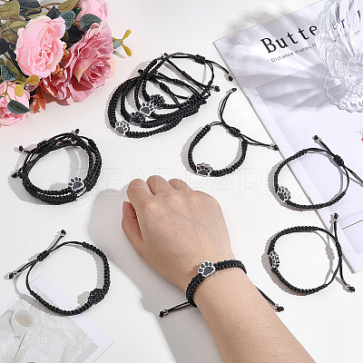 6Pcs Waxed Polyester Cord Bracelets BJEW-WA00003-1