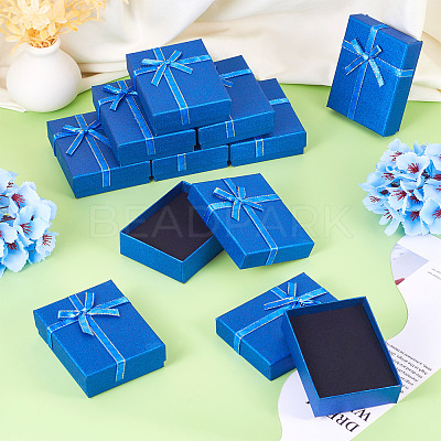 Rectangle Paper Jewelry Set Storage Boxes with Bowknot CON-TAC0014-04E-1
