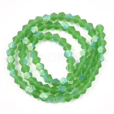Imitate Austrian Crystal Bicone Frosted Glass Beads Strands EGLA-A039-T2mm-MB03-1
