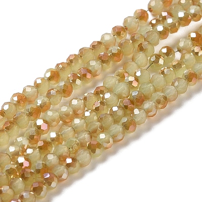 Electroplate Glass Faceted Rondelle Beads Strands EGLA-D020-3x2mm-58-1