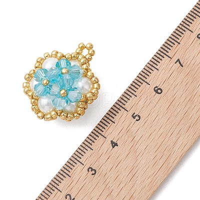 Glass Seed Beaded Pendants PALLOY-MZ01288-02-1