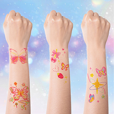 80 Sheets 4 Styles Butterfly Pattern Body Art Tattoos AJEW-SP0002-79-1