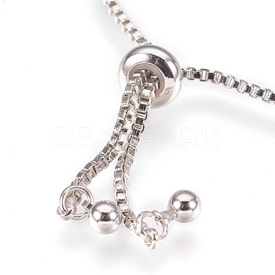 Brass Micro Pave Cubic Zirconia Bolo Tennis Bracelets BJEW-F334-P-1