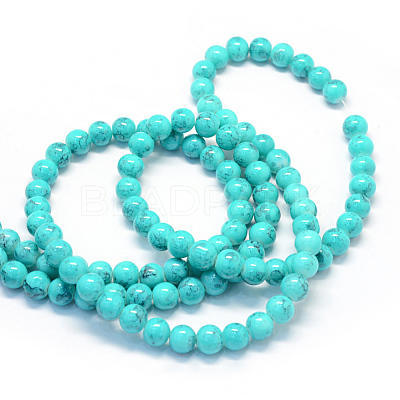Baking Paint Glass Round Bead Strands X-DGLA-Q019-8mm-56-1