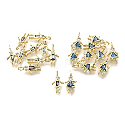 Brass Micro Pave Cubic Zirconia Pendants KK-D339-02G-12-1