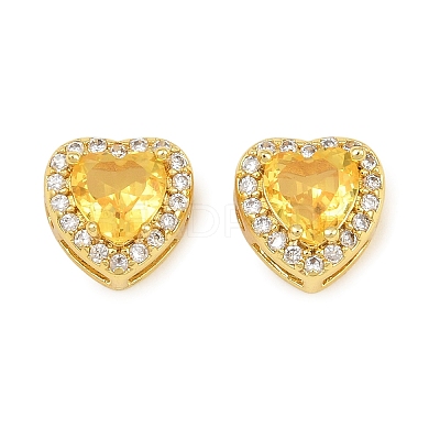 Brass Pave Cubic Zirconia Beads CU-CBA3D67-08G-08-1