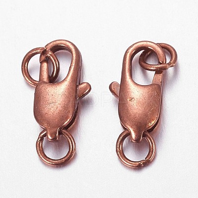 Brass Lobster Claw Clasps X-KK-KK802-R-NR-1