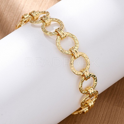 Brass Ring Chain Link  Bracelets for Women Men LS-BJEW-K273-16G-1