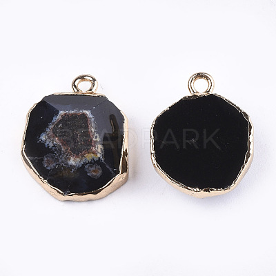 Electroplate Natural Agate Pendants G-T112-18A-1